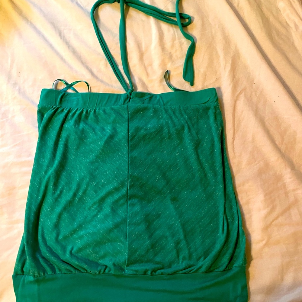 Womens green stripped tube top New York & co size M
